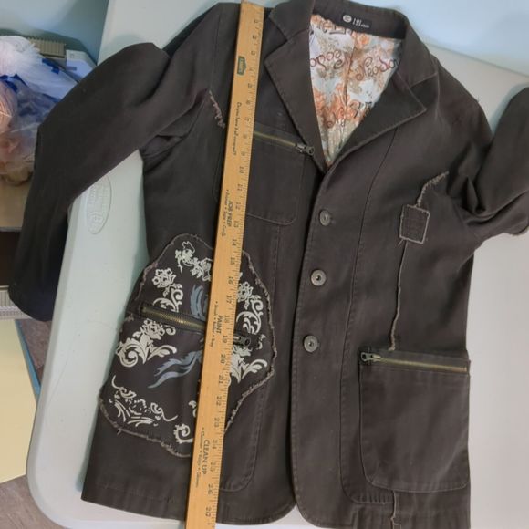 191 Unlimited medium jacket patchwork blazer steampunk brown - Picture 4 of 7